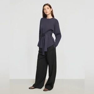 Modern Citizen Nara Tie-Front Sweater, Dusty Blue (Size S)